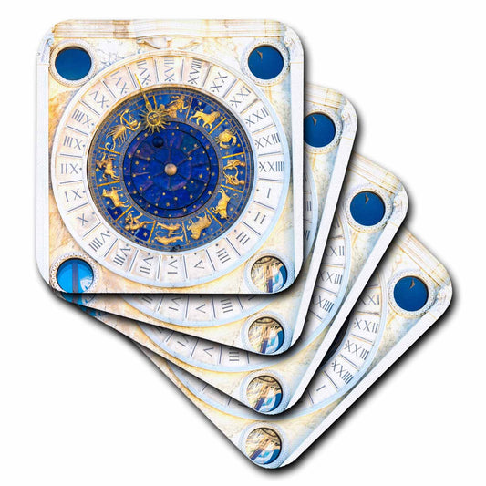 3dRose Clock Tower Zodiac Signs, St. Marks Square, Venice, Italy. - Coasters (CST_330323)