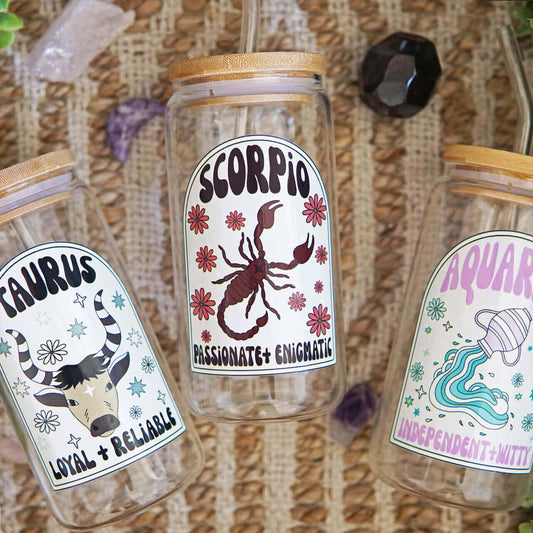 Zodiac Astrology Horoscope Glass Cup